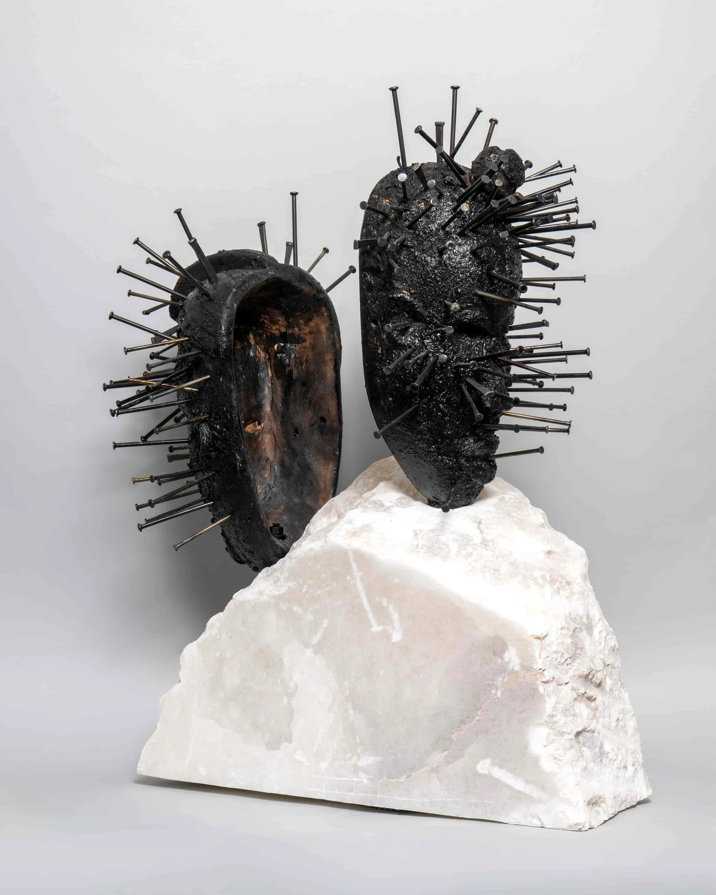 Love Letter, west african wood, italian translucent alabaster, iron, earth, and acrylic pigment (view 1 of 2)