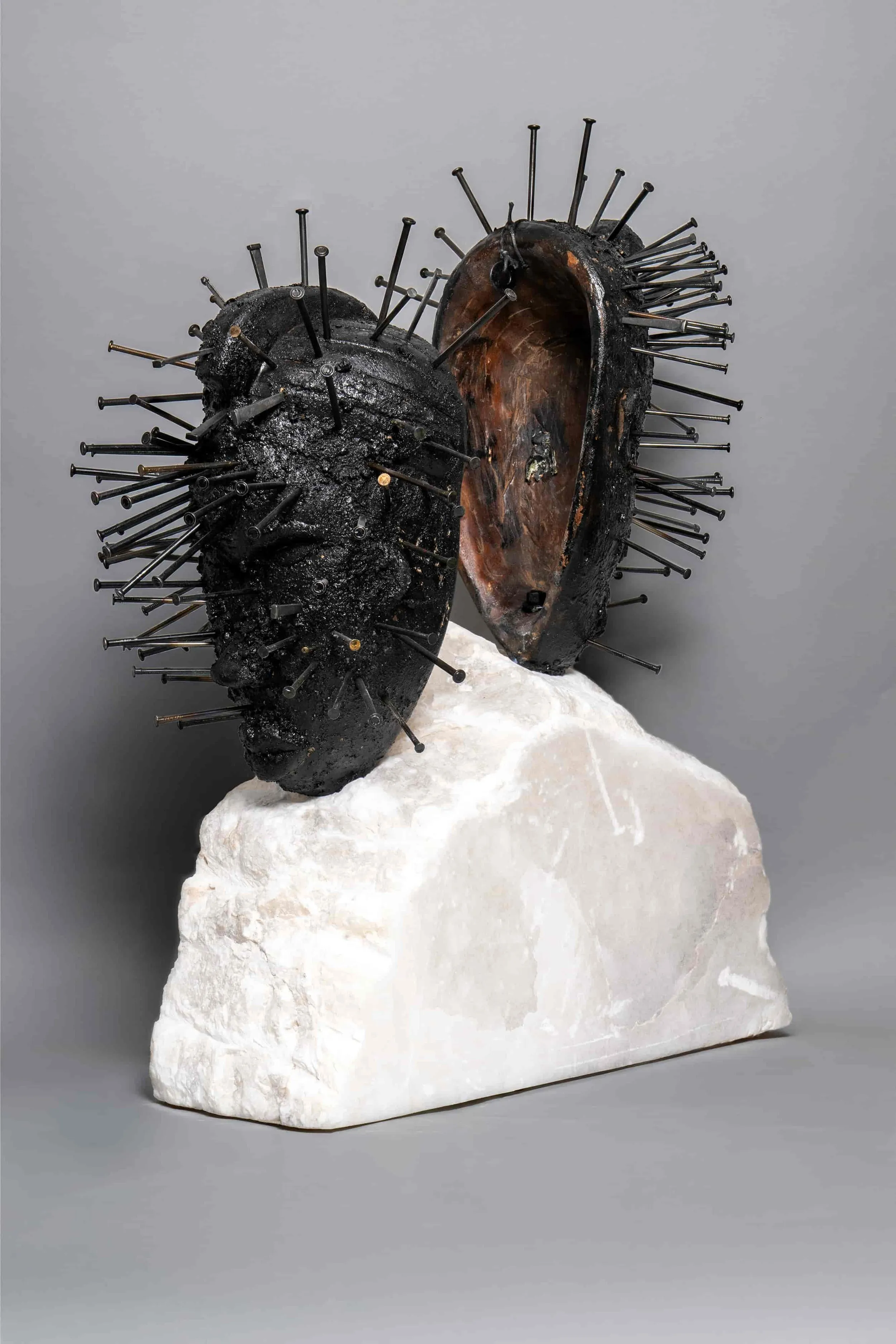 Love Letter, west african wood, italian translucent alabaster, iron, earth, and acrylic pigment (view 2 of 2)